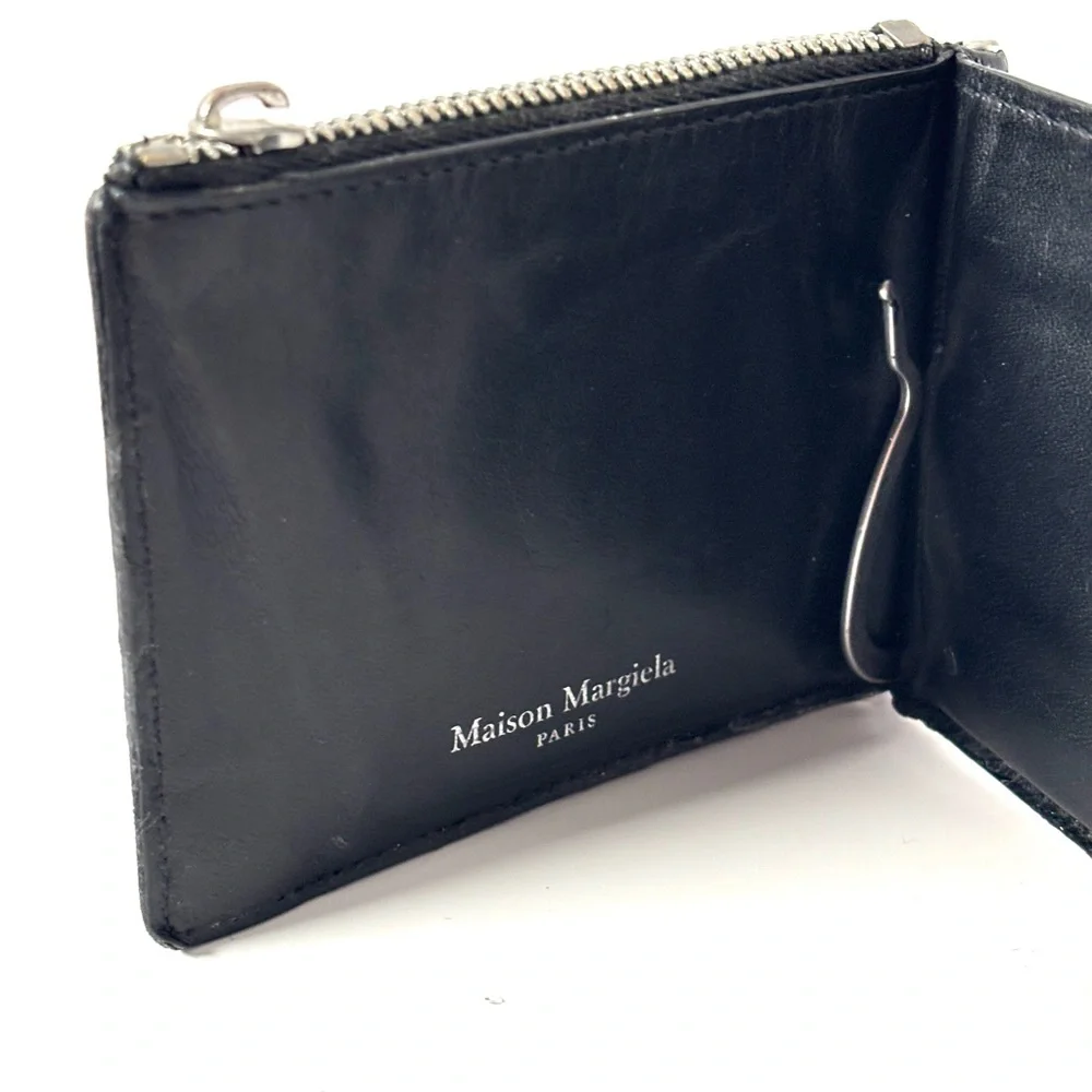 Maison Martin Margiela Black Leather Key & Card Holder